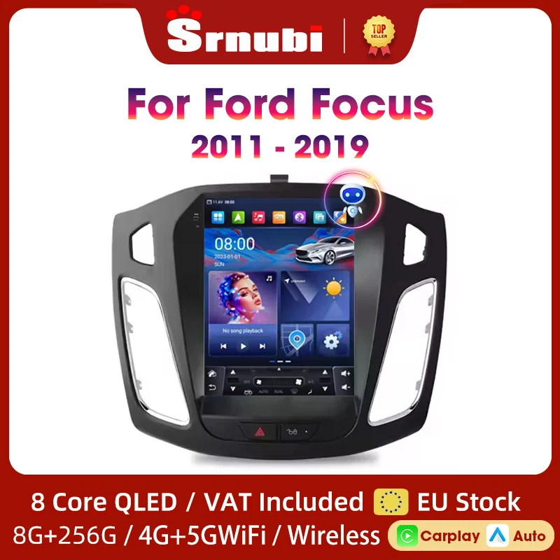 9.7 polegadas android para ford focus 3 mk 3 2011 2012 - 2019 rádio do carro reprodutor de vídeo multimídia navegação gps 5g wifi qled 2din bt